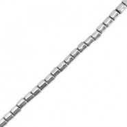 Hematite beads tube 1.5mm Silver